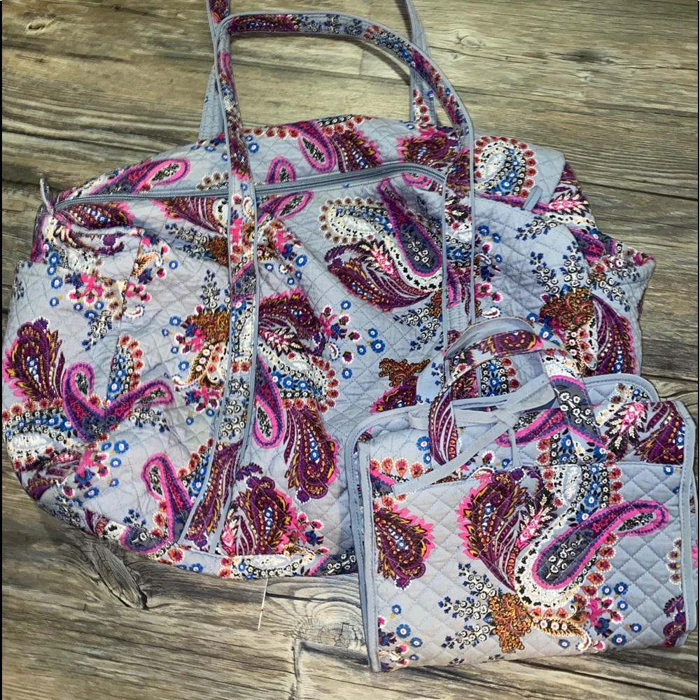 Vera Bradley travel bag AND makeup bag set
